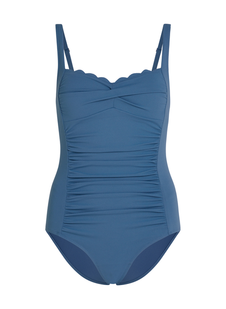Shaping Scallop Swimsuit, Blue