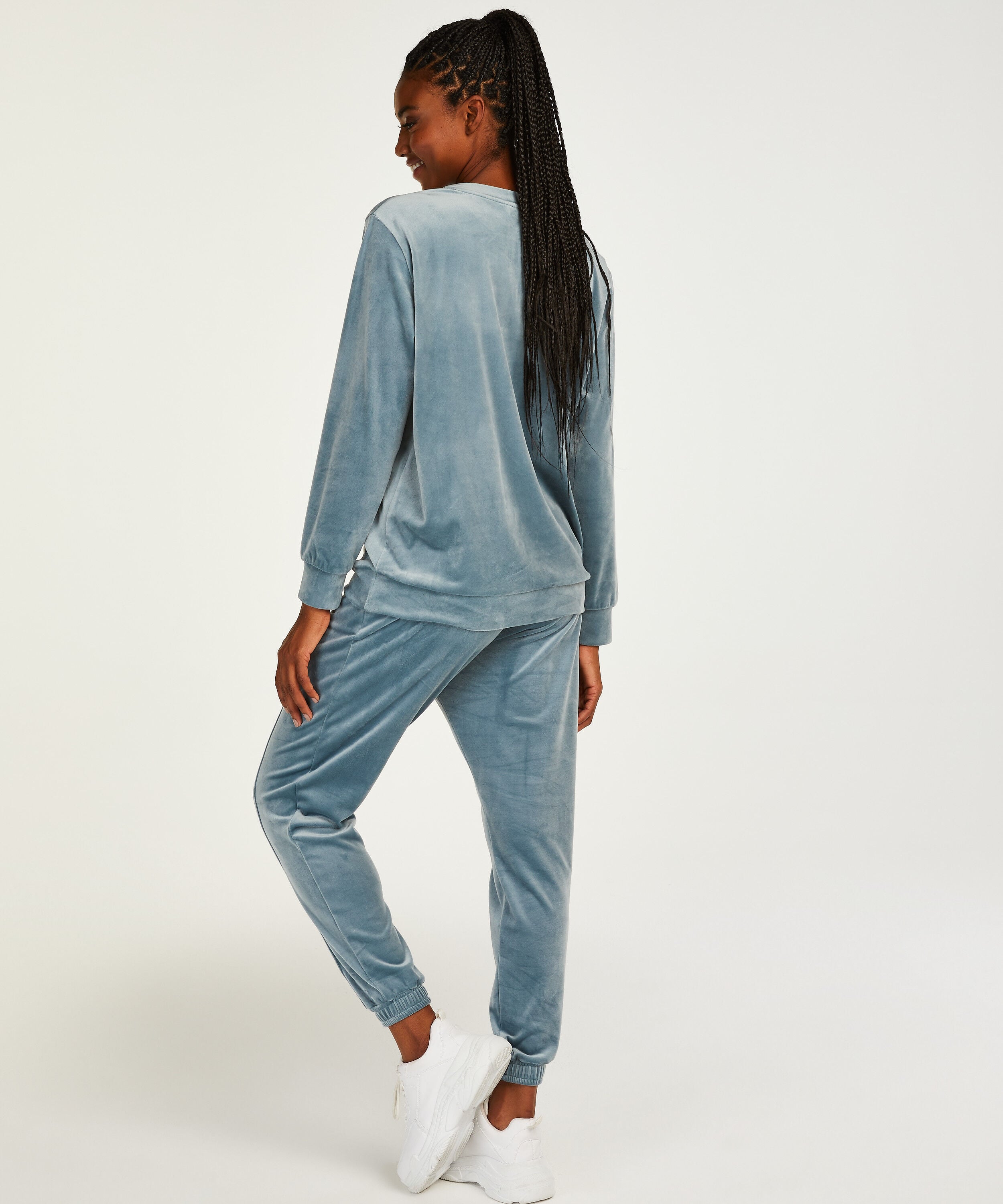 Tall Velour Jogging Pants Pin-tucked 
