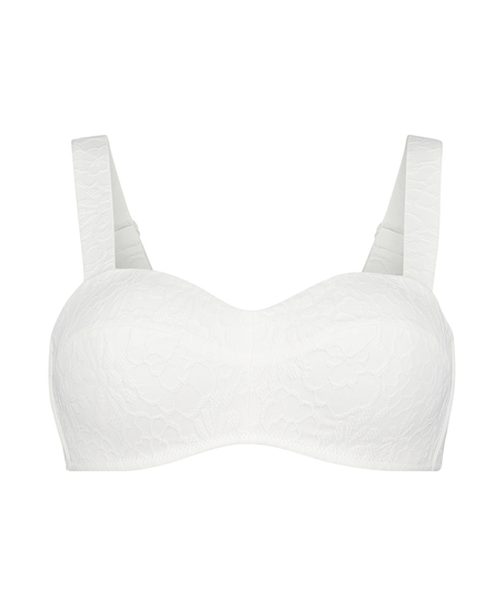 Libby padded bandeau bikini top, White