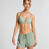 Plunge Padded Underwired Bra, Green