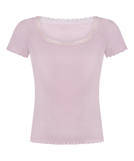 Pyjama Top Jersey Rib, Pink
