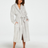 Long Fleece Bathrobe, Gray