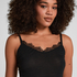 super soft Lace V-Neck cami with Cashmere, Black