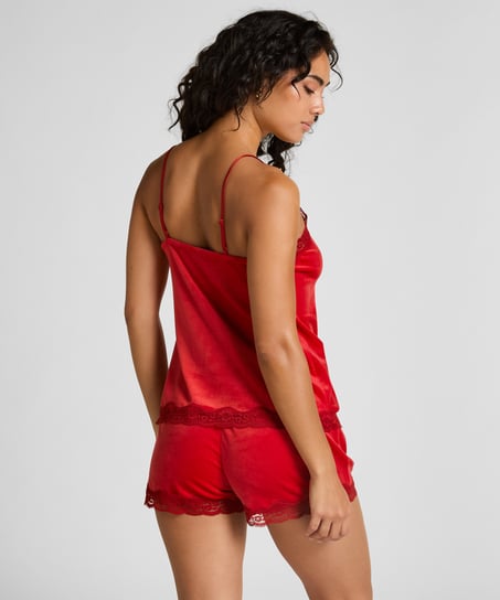 Short Velours Lace, Red