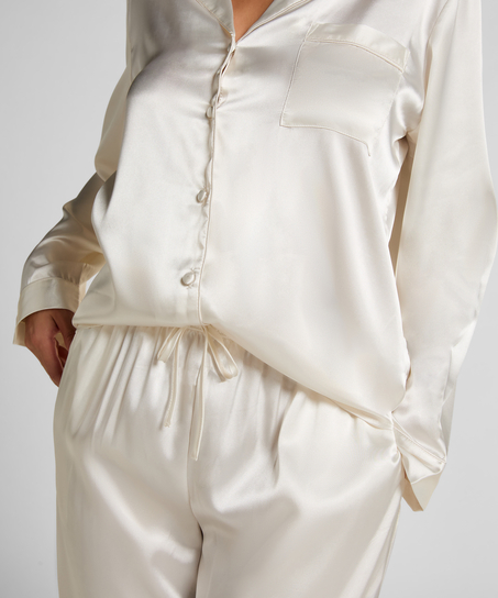 Pyjama Set Shiny Satin, White