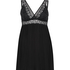 Grafic jersey lace slip dress, Black