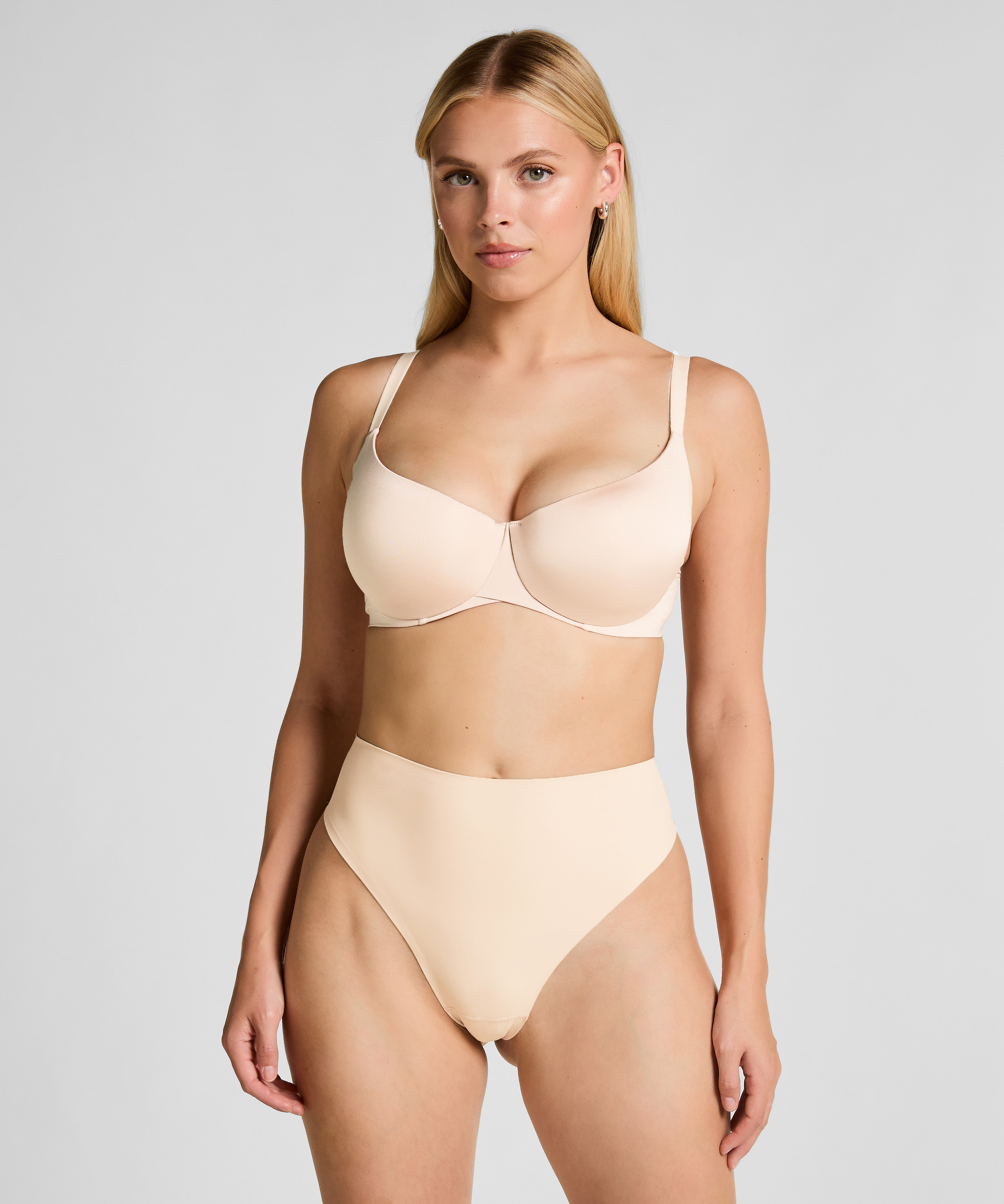 Smooth Padded Underwired Bra, Beige, main