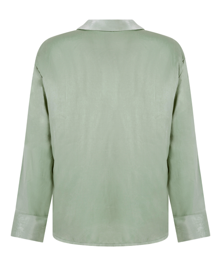 Ayla Satin Long-Sleeved Jacket, Green