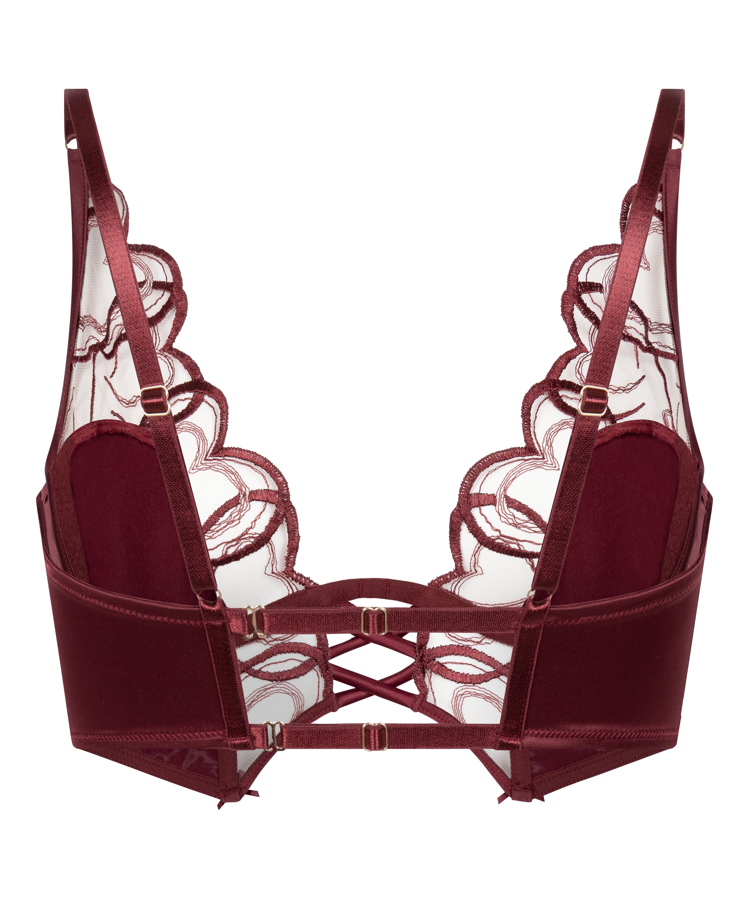 Olivia Non-Padded Underwired Longline Bra, Red, main