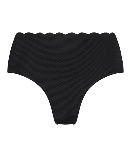 Scallop Rio Bikini Bottoms, Black