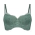 Bella Padded Underwired Longline Bra, Green