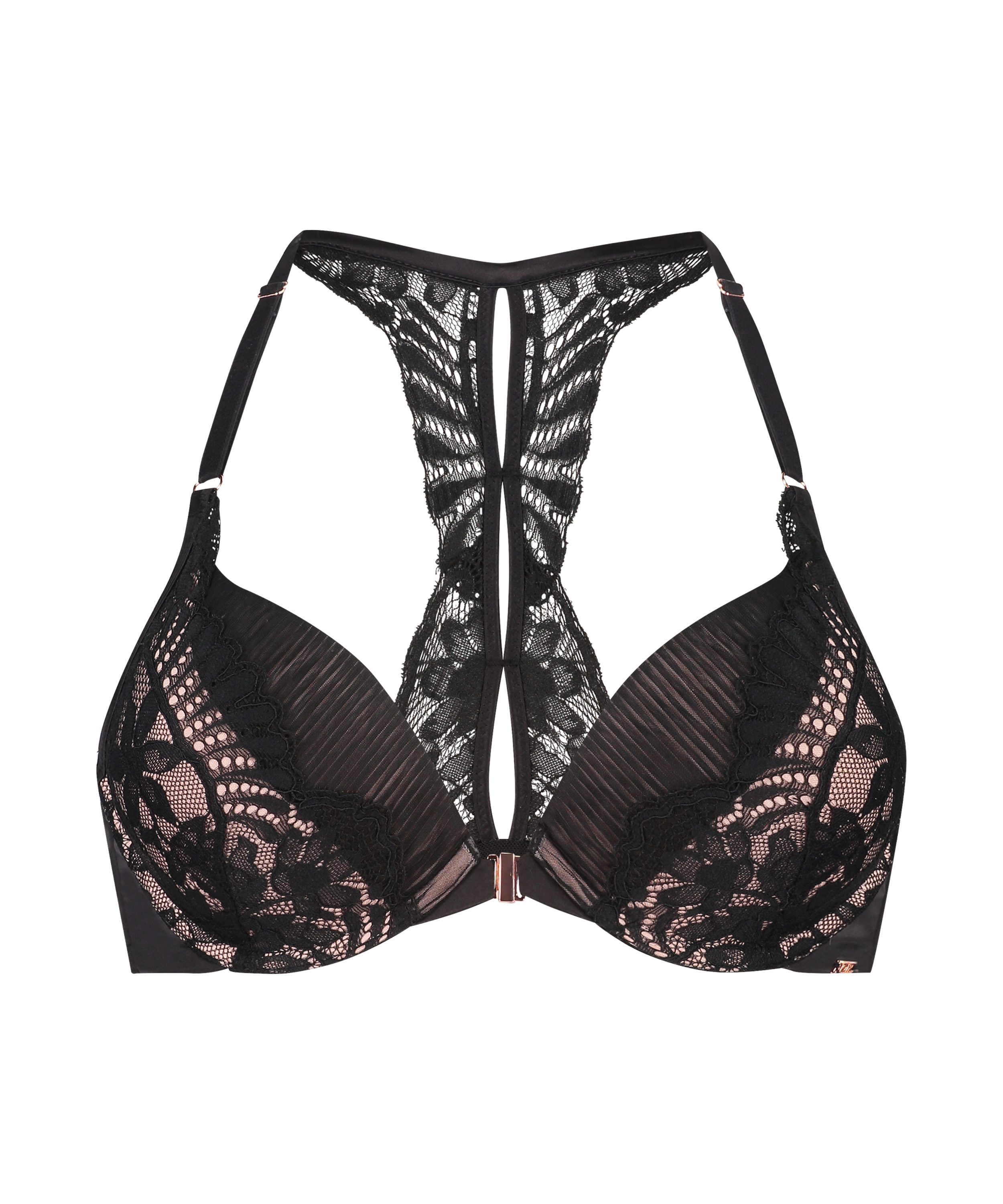 Antonia Padded Underwired Push-Up Bra, Black, main