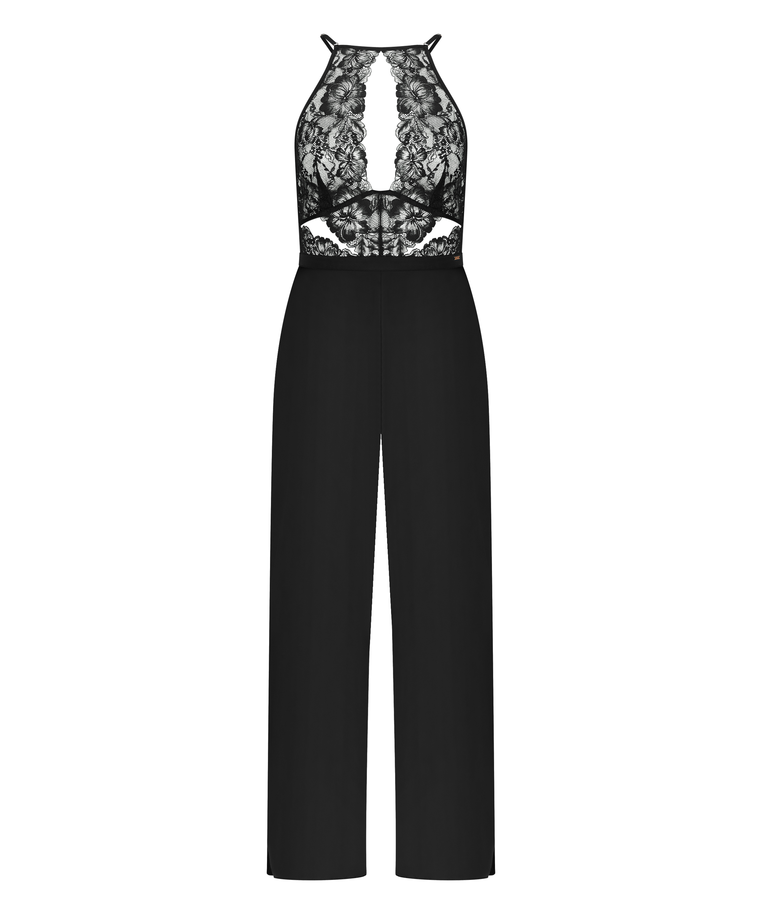 Gabriel Satin Lace Jumpsuit, Black, main
