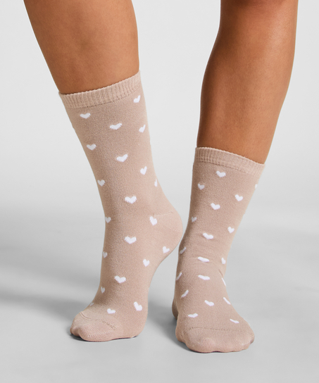 Modal Crew Socks, Beige