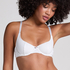Pointelle Non-padded Underwired Bra, White