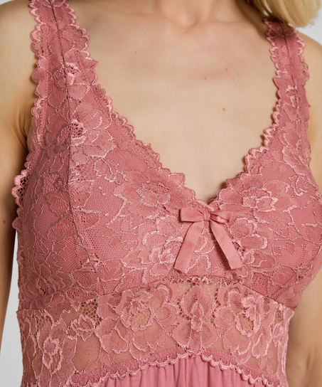 Nora Lace Slip Dress, Pink