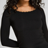 Longsleeved Jersey Pyjama Top, Black