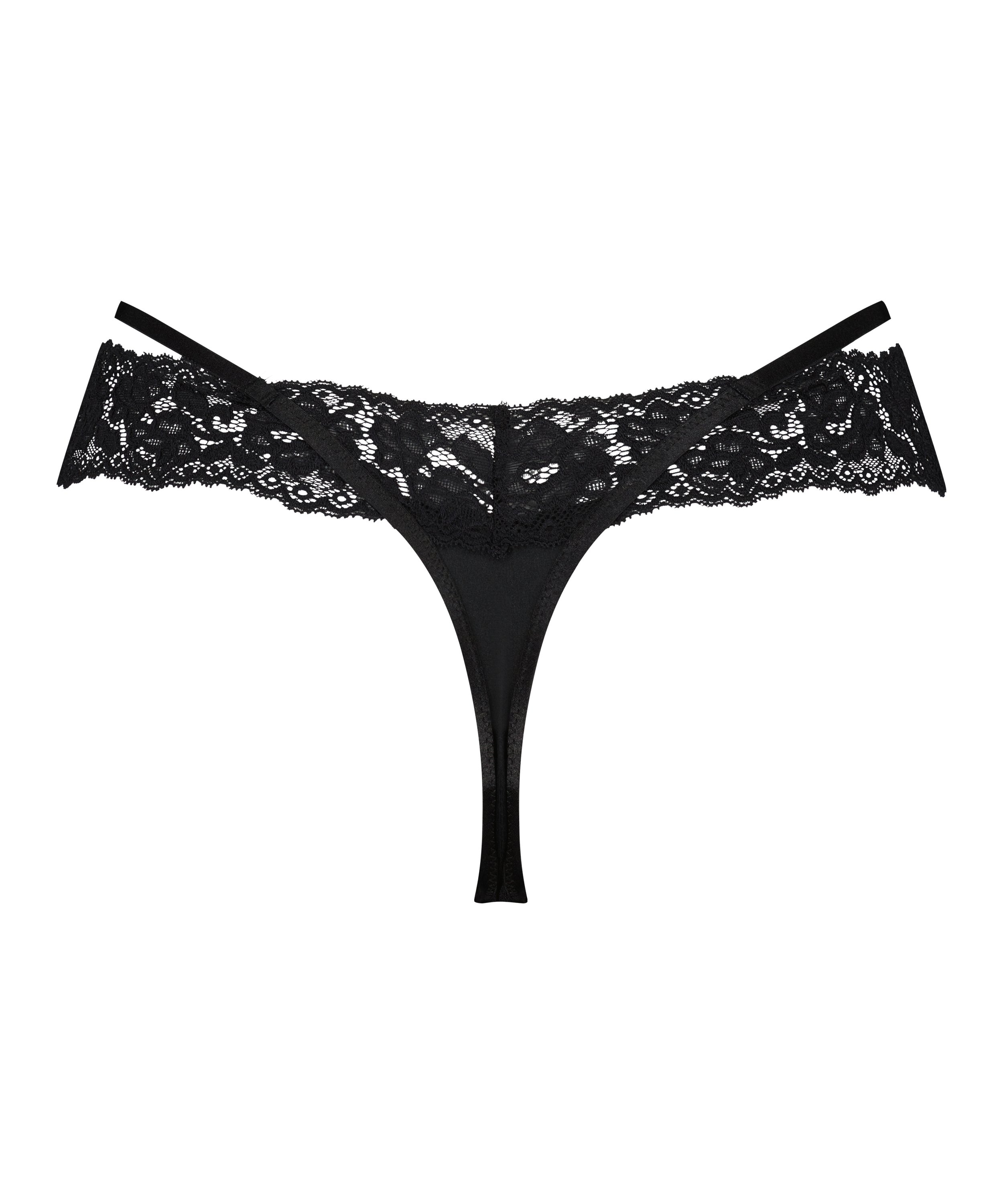 Elliena Extra Low V Thong, Black, main