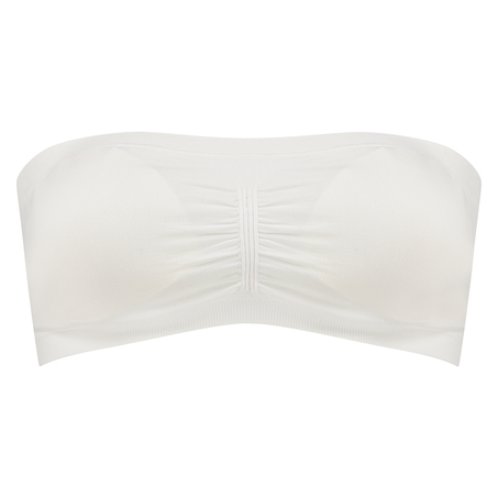 Seamless bandeau top, White