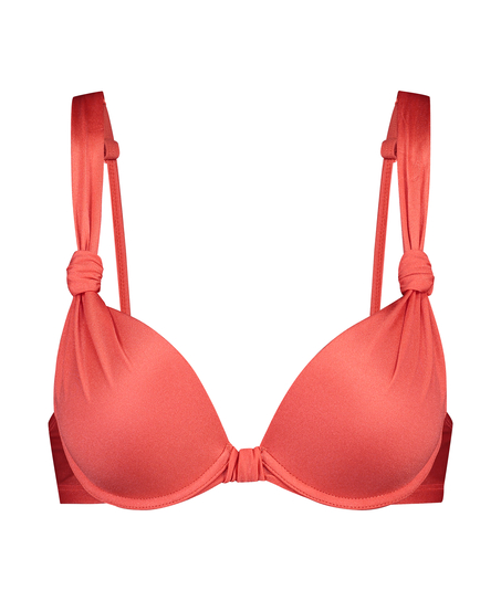 Padded underwired bikini top Luxe Cup E +, Red