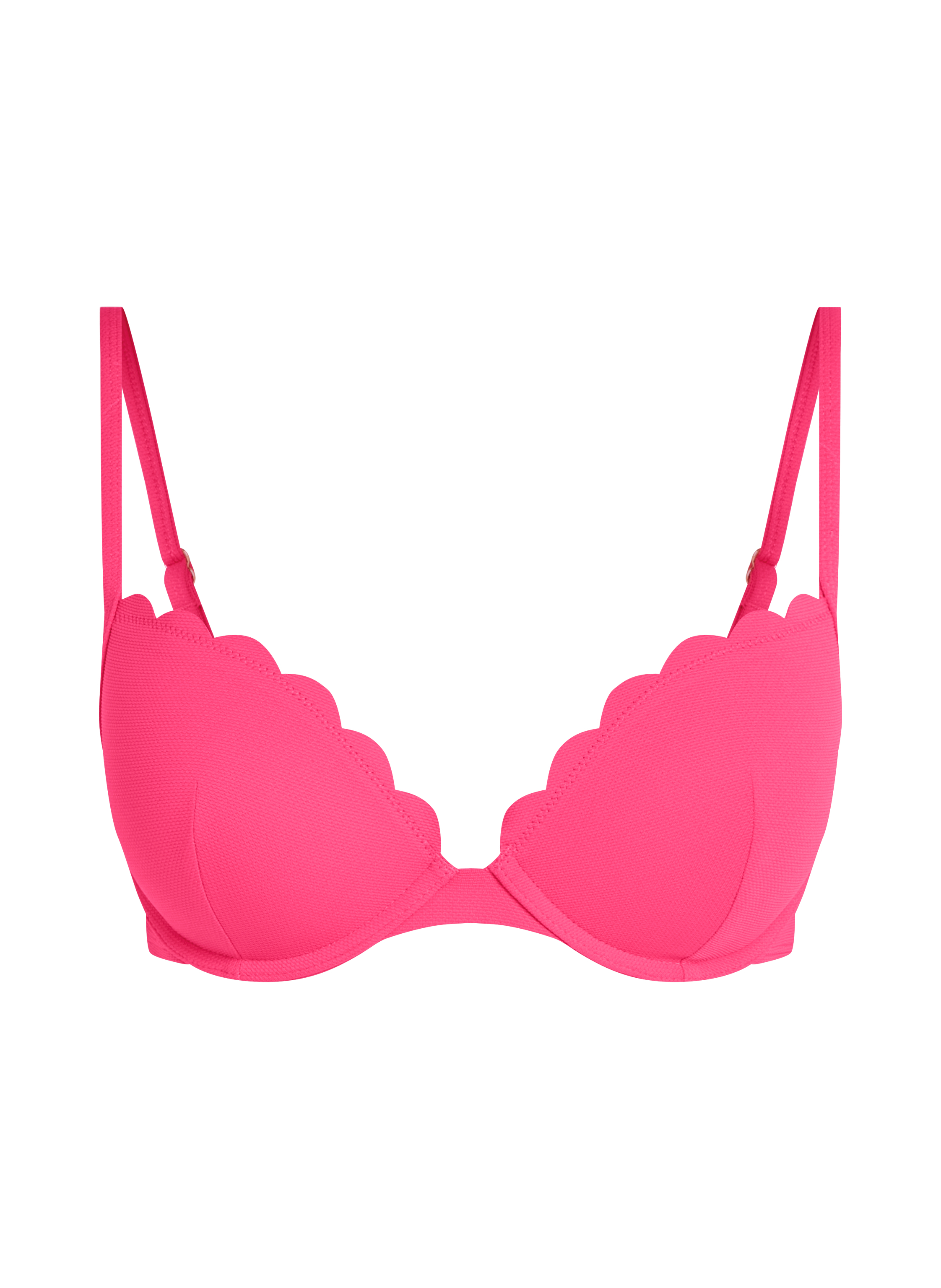 Scallop push-up underwired bikini top Cup A - E, Pink, main