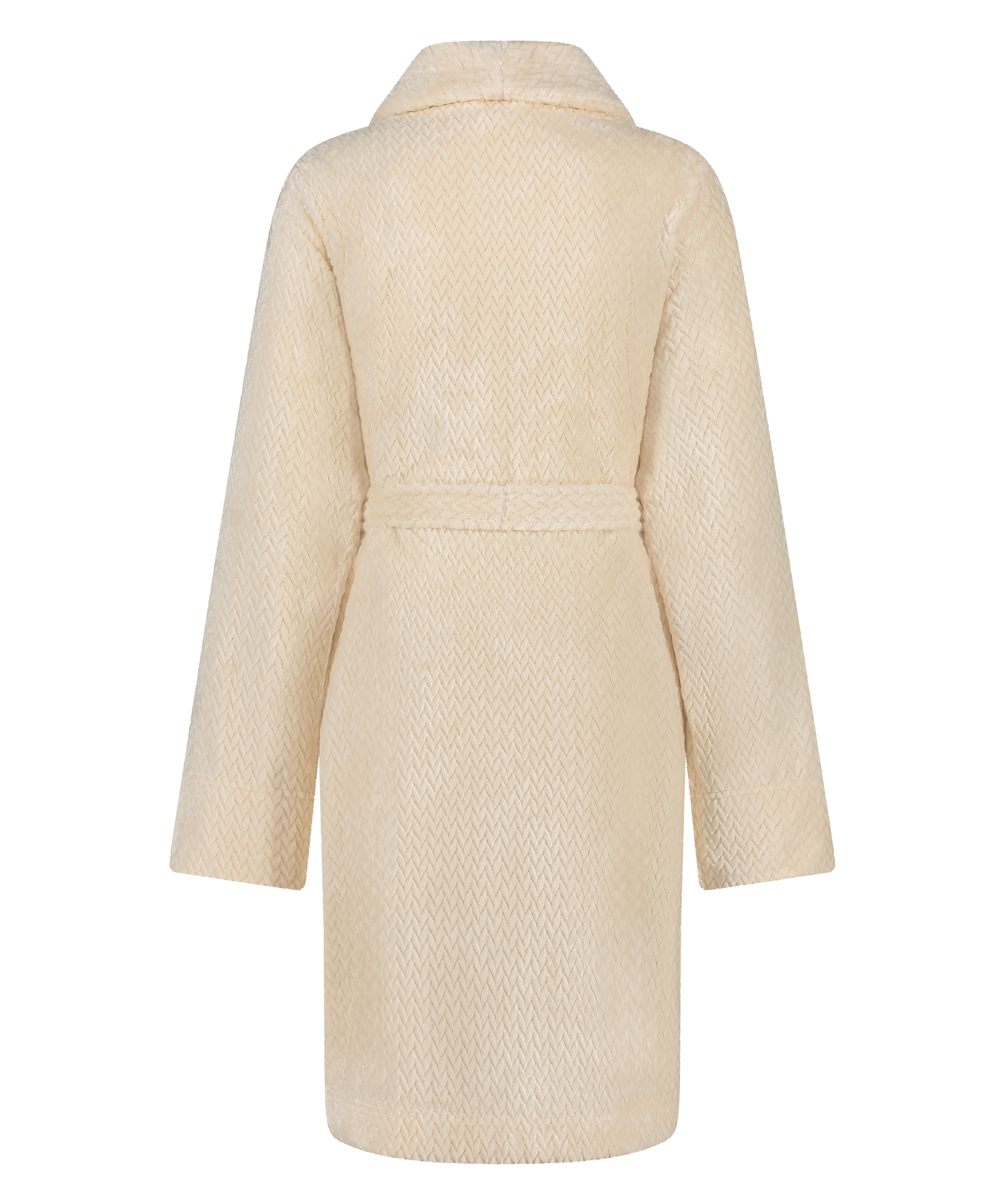 Fleece Bathrobe, White, main