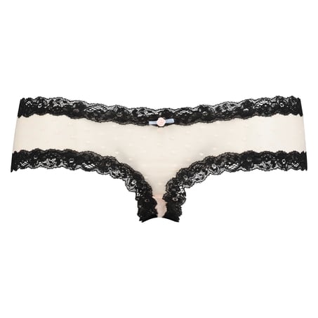 V-shaped Brazilian knickers mesh, Black