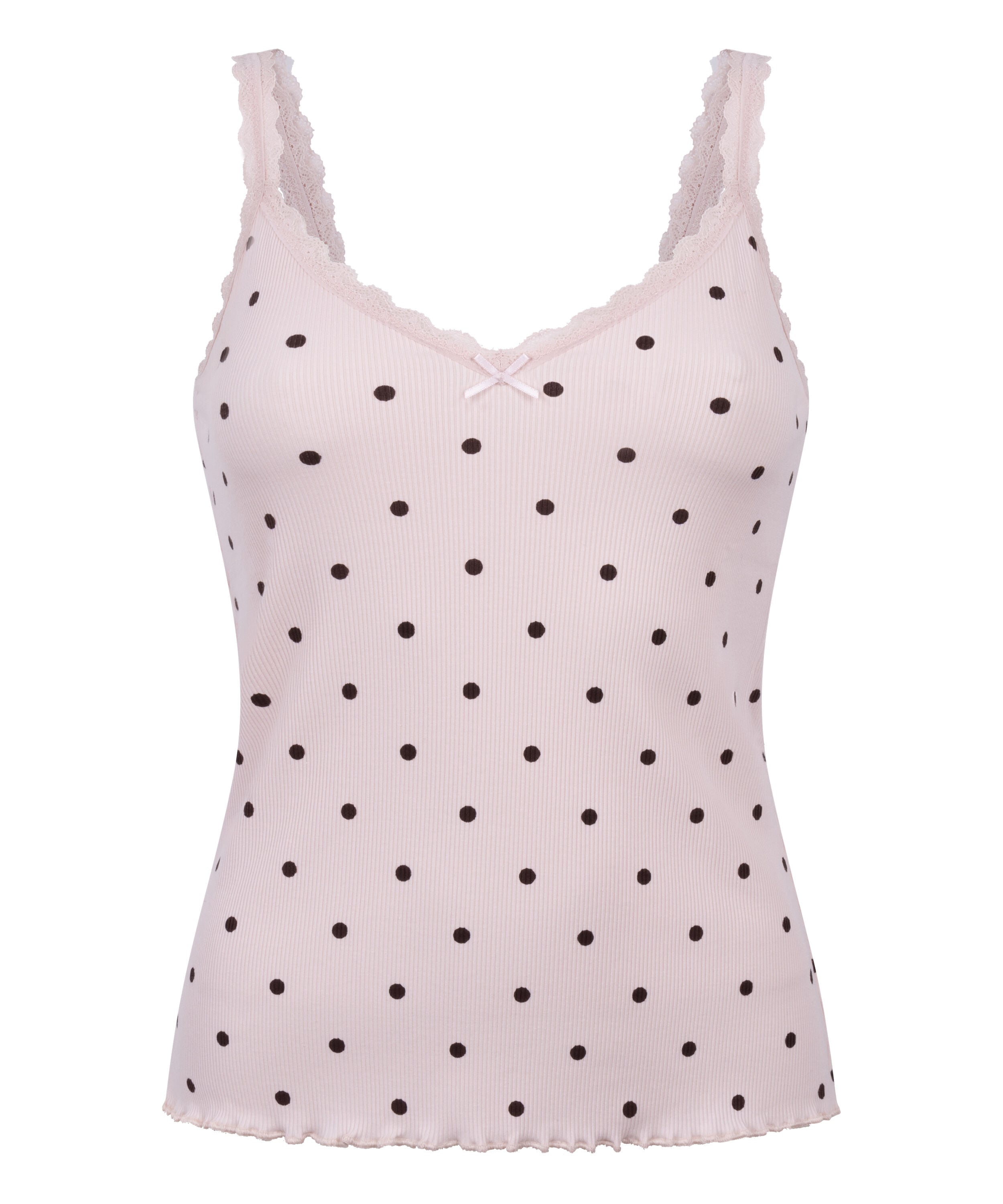 Singlet Rib Jersey Lace, Pink