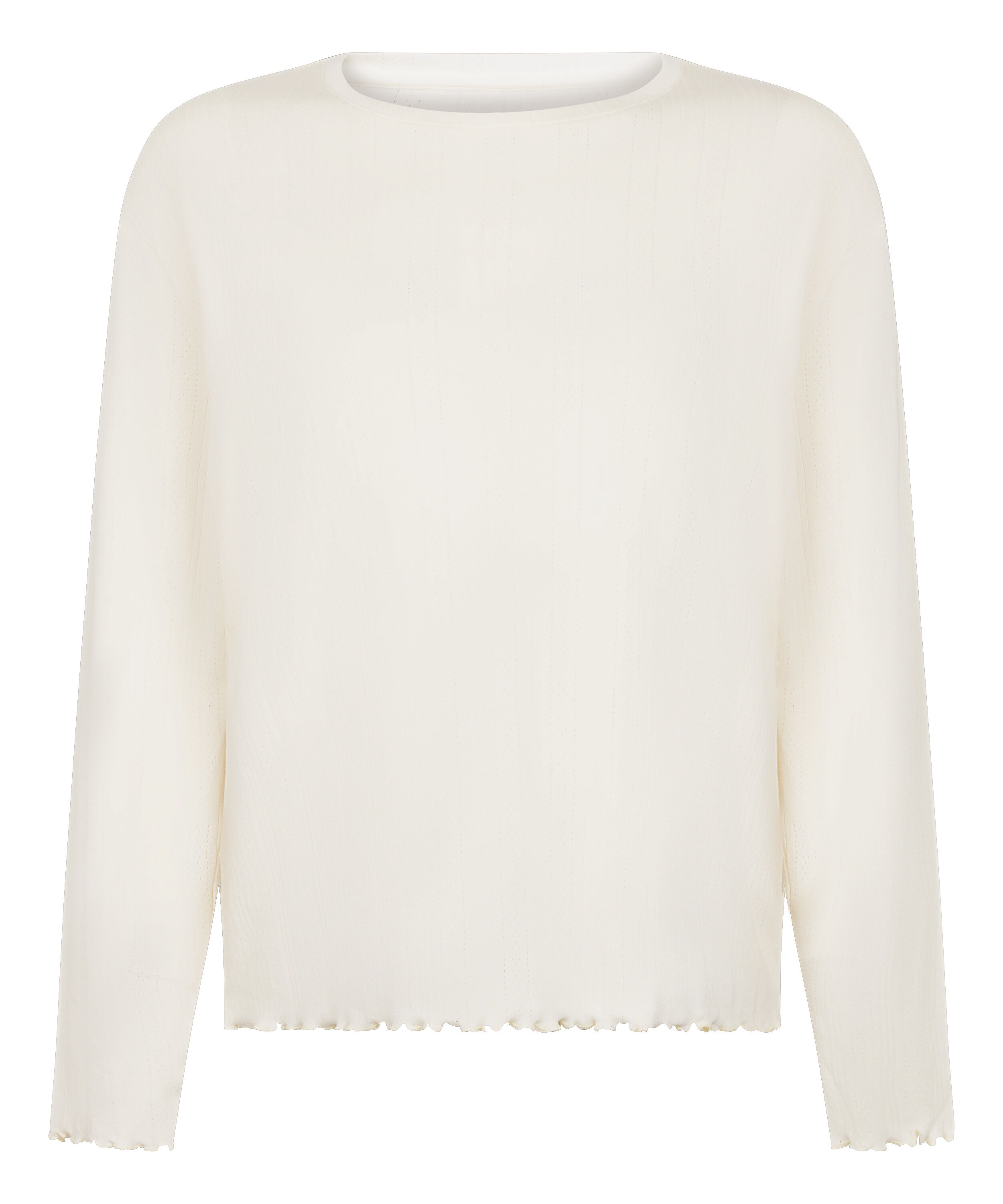 Pyjama Top Loose Pointelle, White