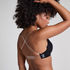 Transparant Padded Underwired Push-Up Bra, Black