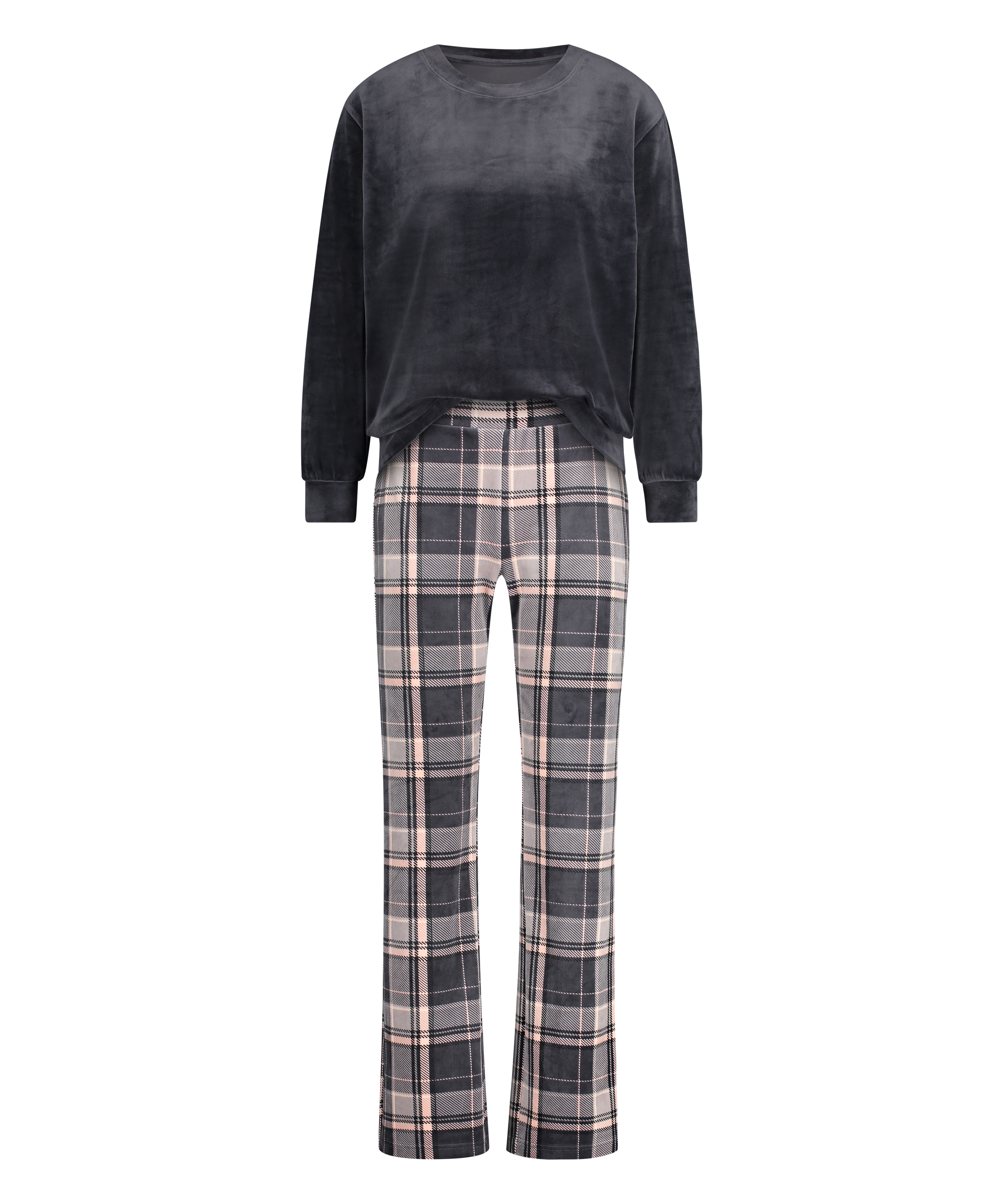 Velvet pyjama set, Gray, main