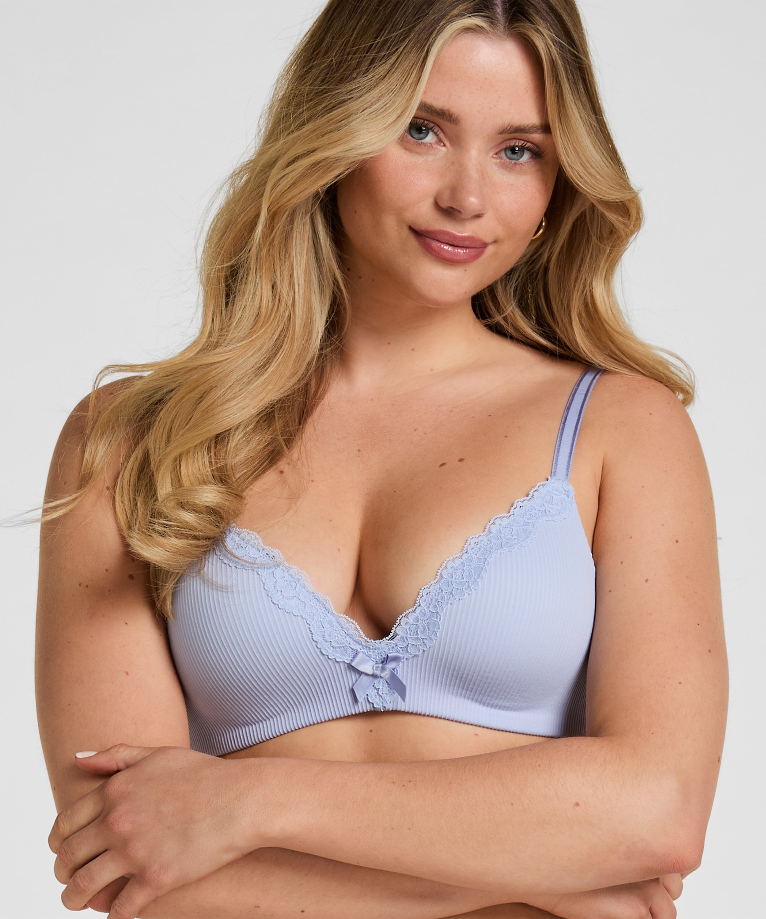 Lola Padded Non-Wired Bra, Purple, main