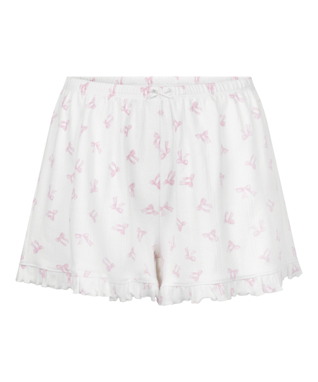 Short Pointelle, White