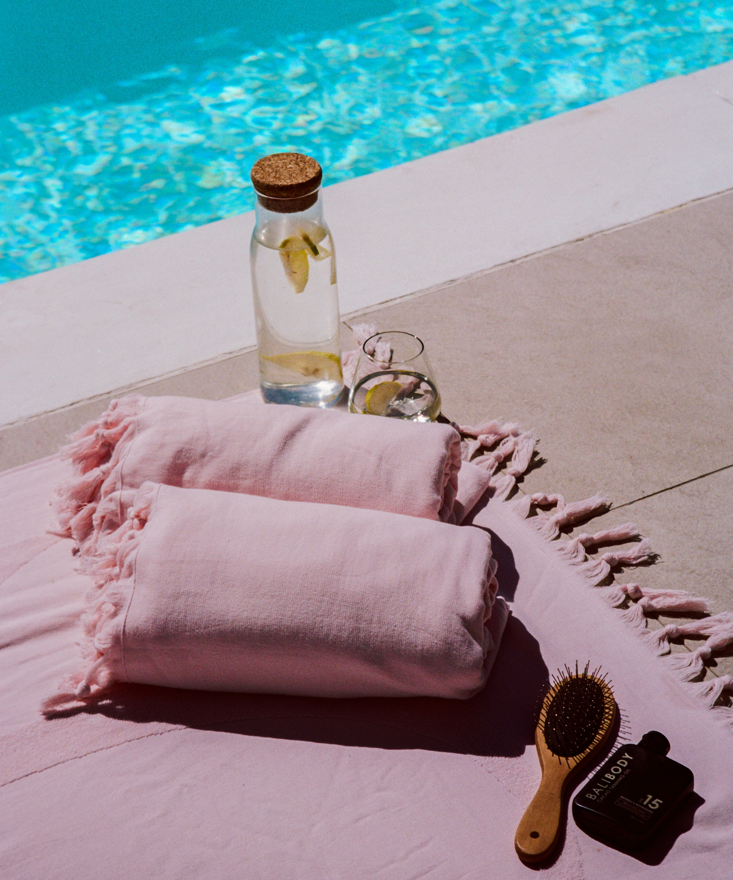 BRANDED COTTON TOWEL, Pink, main