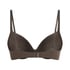 Plunge Padded Underwired Bra, Brown