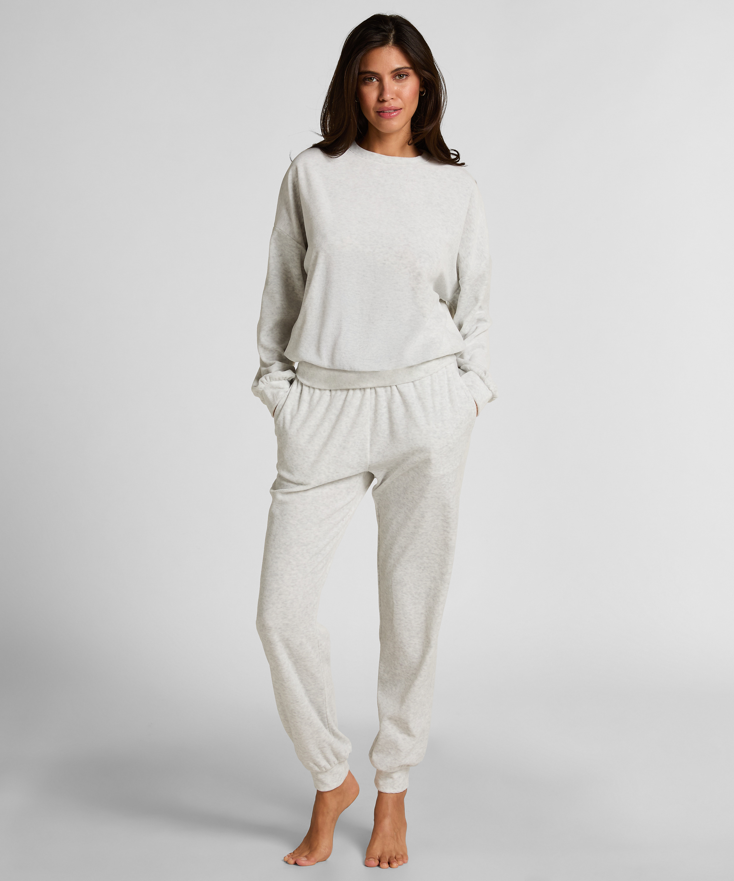 Velours Jogger, Gray, main