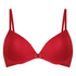 Plunge Padded Underwired Bra, Red