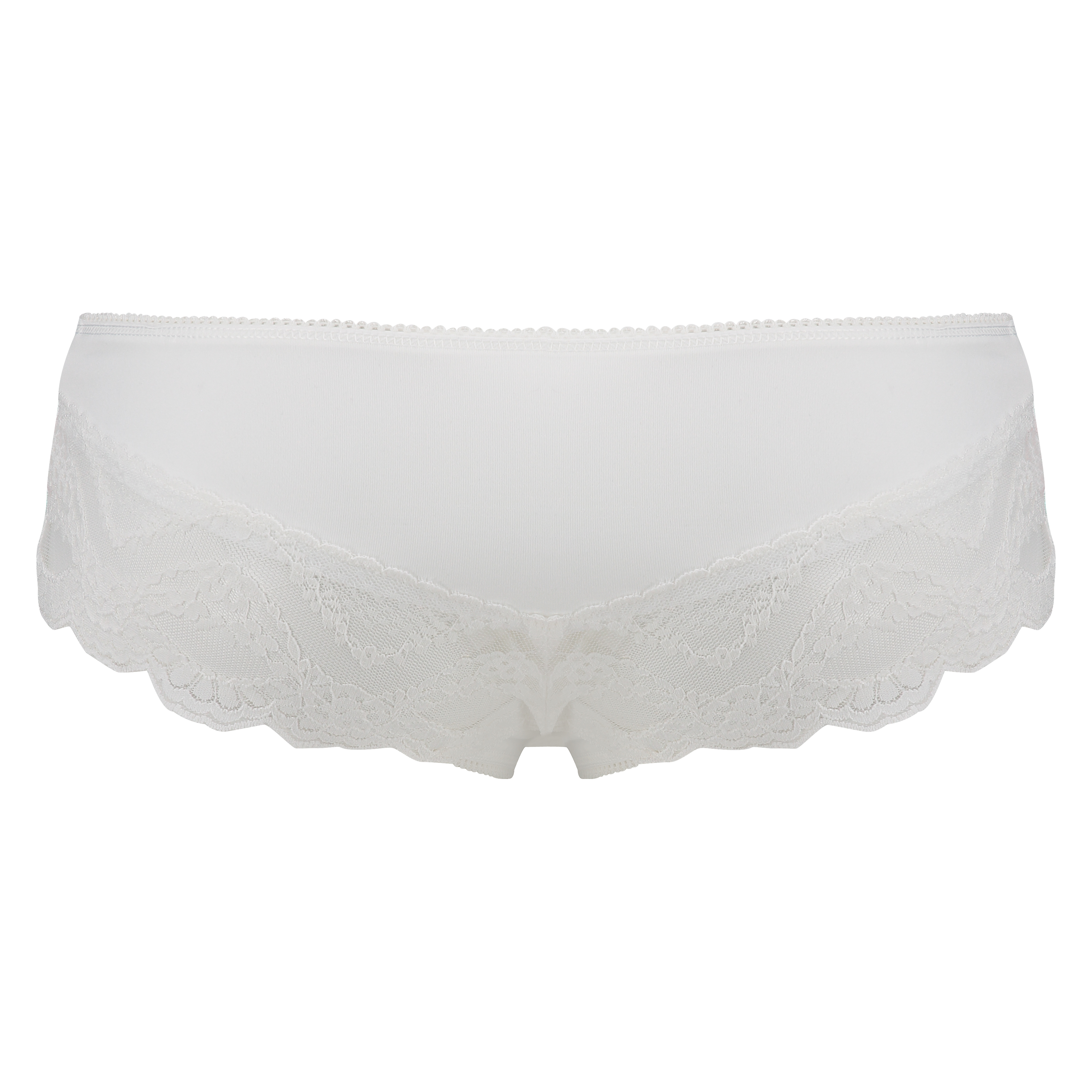 Lacey Microfibre Brazilian, White, main