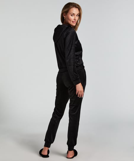 Velours Jogging Pants, Black
