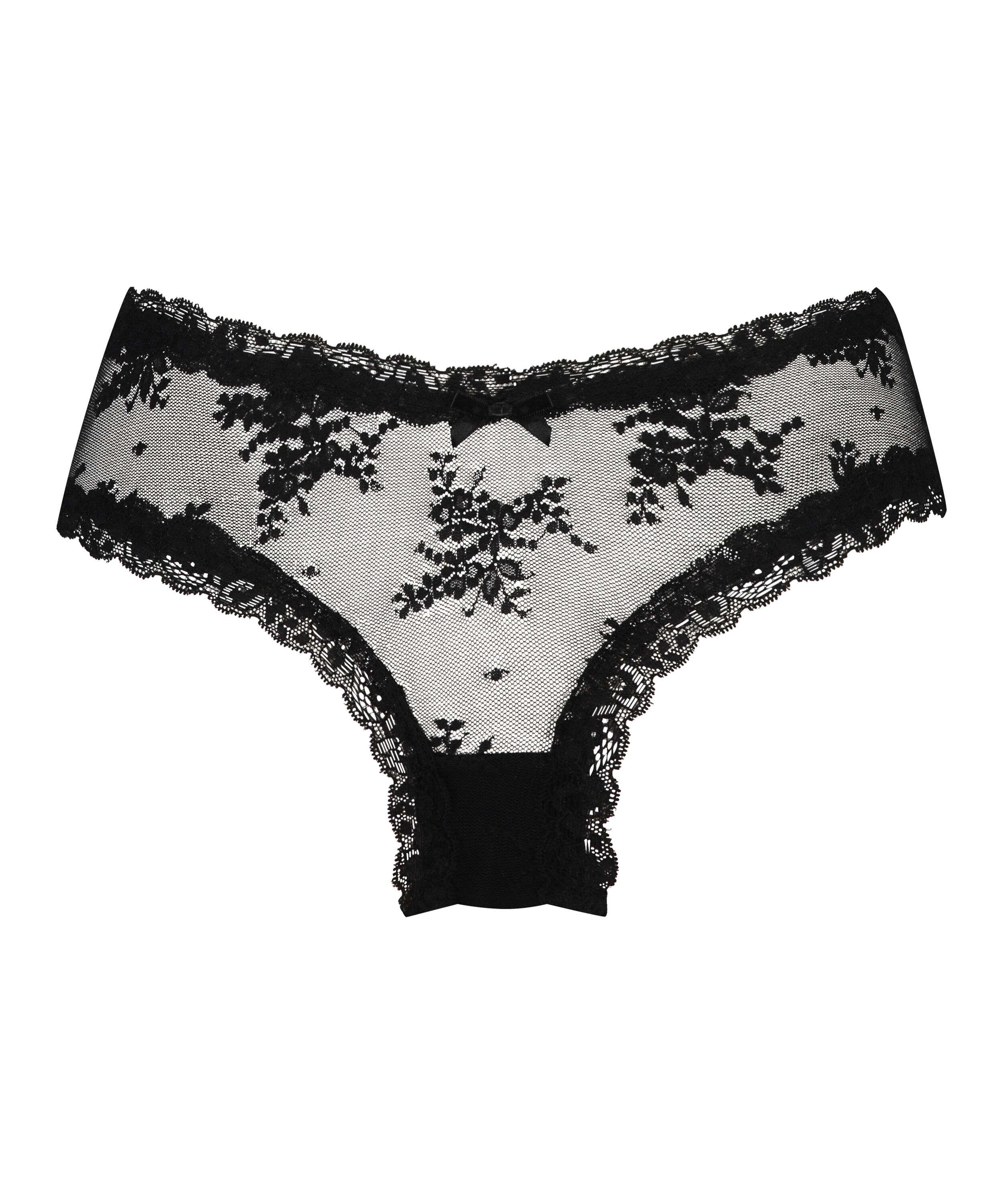 V-shaped Brazilian knickers mesh, Black