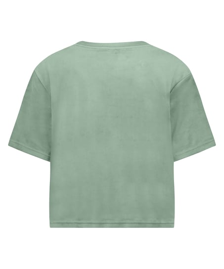 Top Velours Pocket, Green