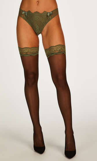 15 Denier Lace stay-up, Green
