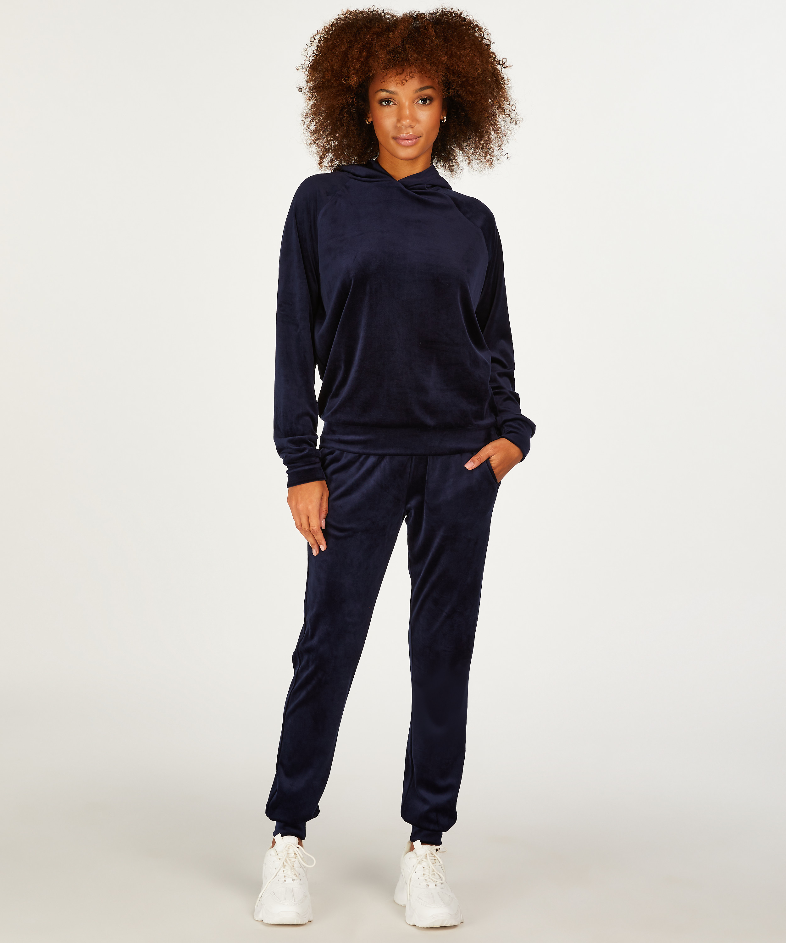 Velour Jogging Bottoms, Blue, main