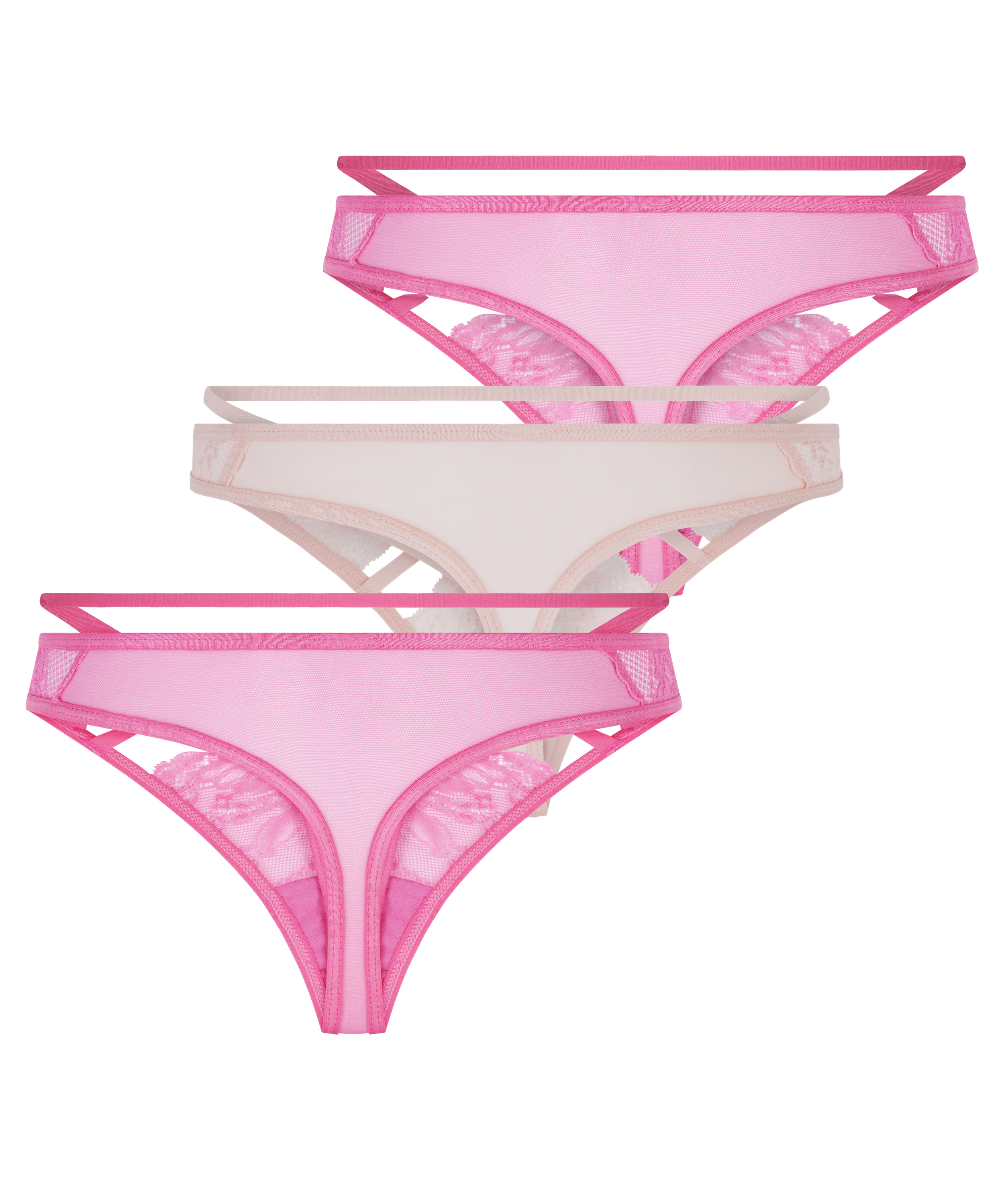 3-pack Thongs, Pink, main
