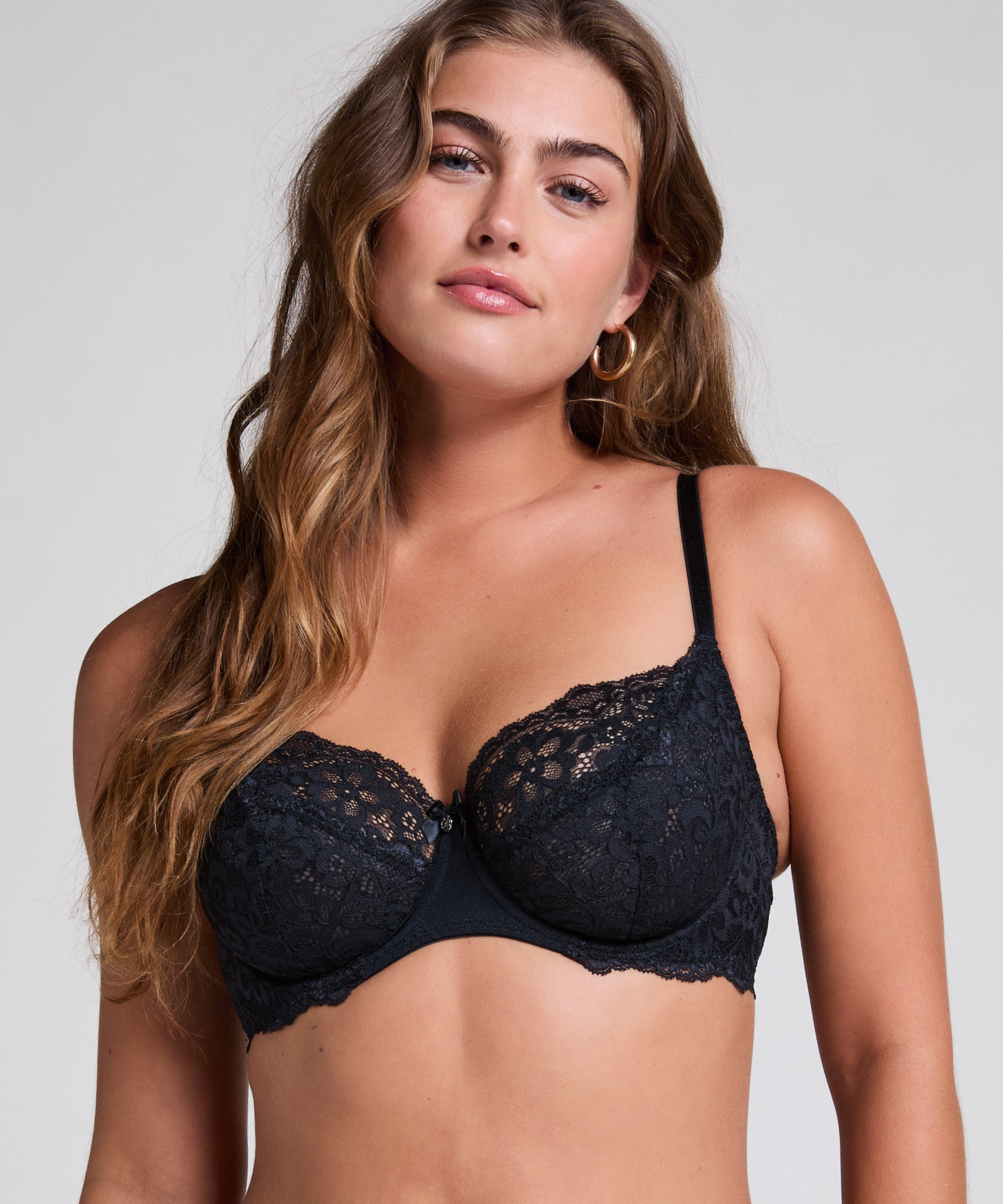 Marine Non-Padded Underwired Bra, Black, main