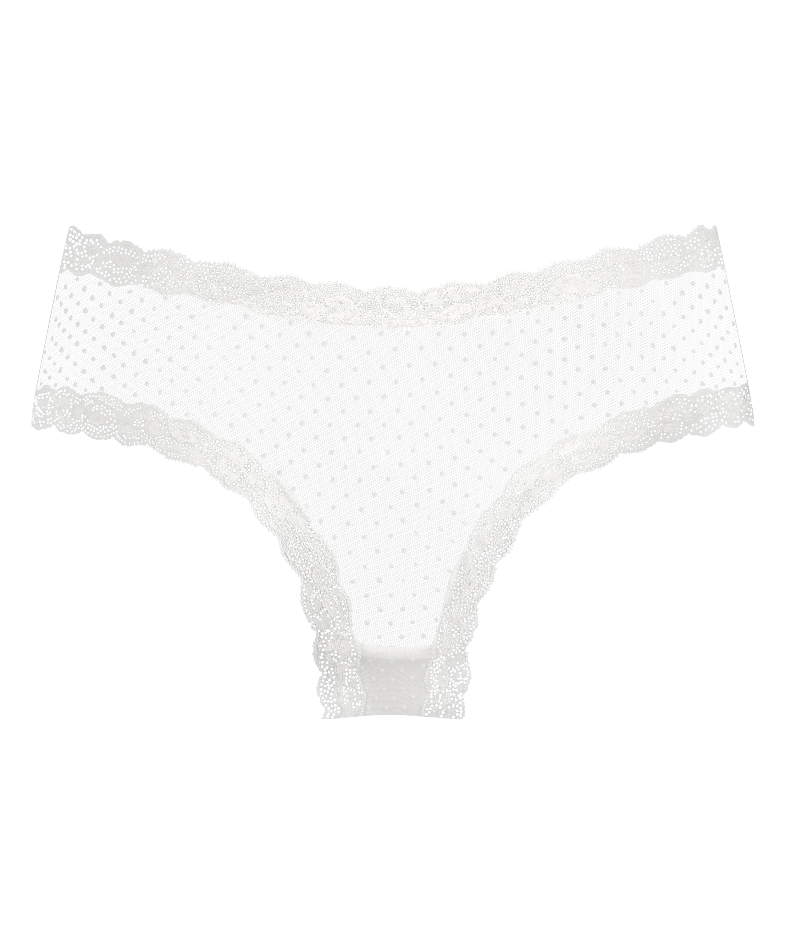 V-shaped Brazilian knickers mesh, White, main