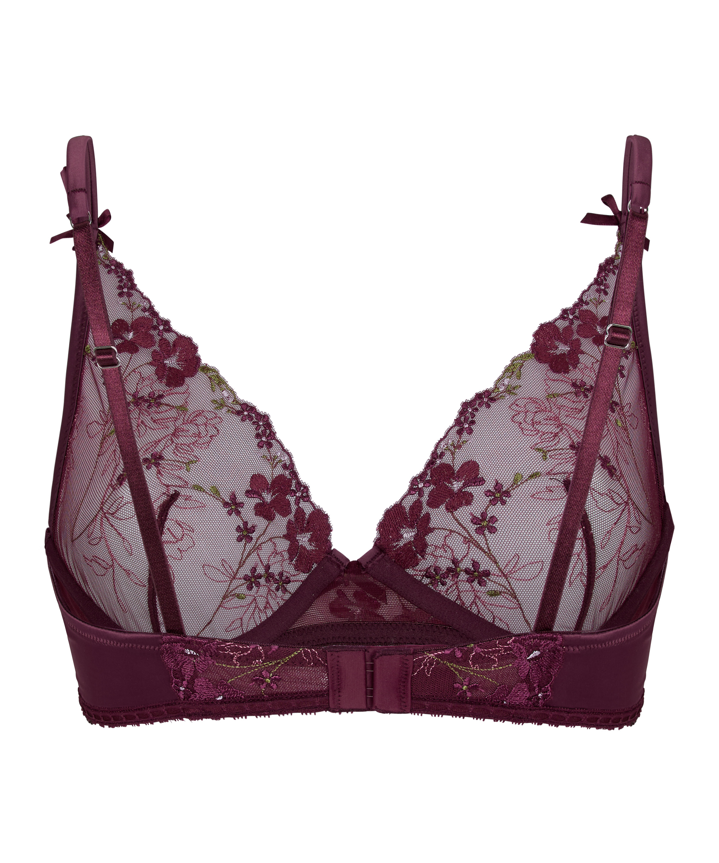 Non-Padded Underwired Longline Bra Peonie, Purple, main