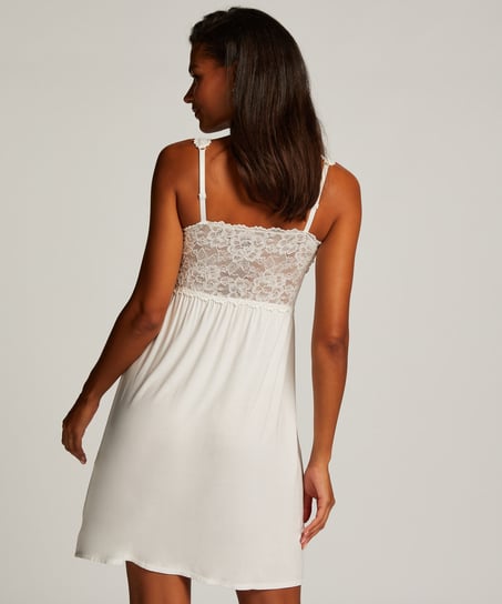 Nora Lace Slip Dress, White