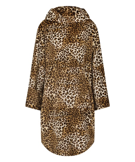Flannel Fleece Hoodie, Beige