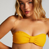 Crinkle Bandeau Bikini Top, Yellow